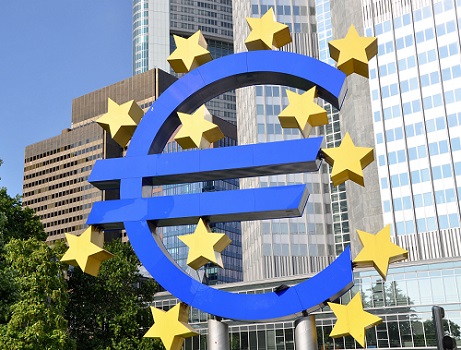 Euro symbol in front of the European Central Bank in Frankfurt